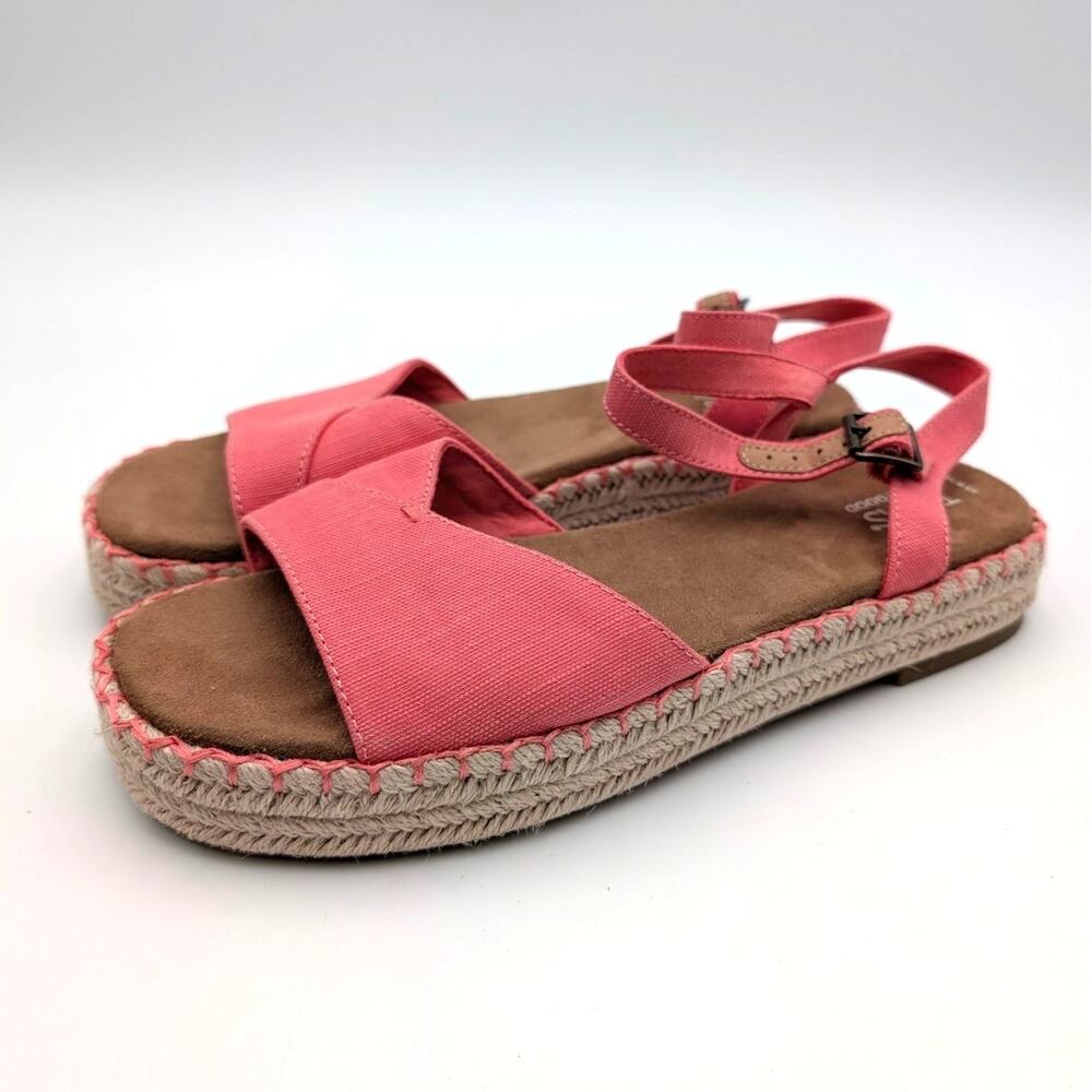 Toms Abby Flatform Espadrille Sandals Open Toe Women's Pink Size US10 EU42